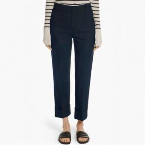Vince Cuffed Coin Pocket Trousers Navy Blue Wool Straight Leg Work Pants size 4